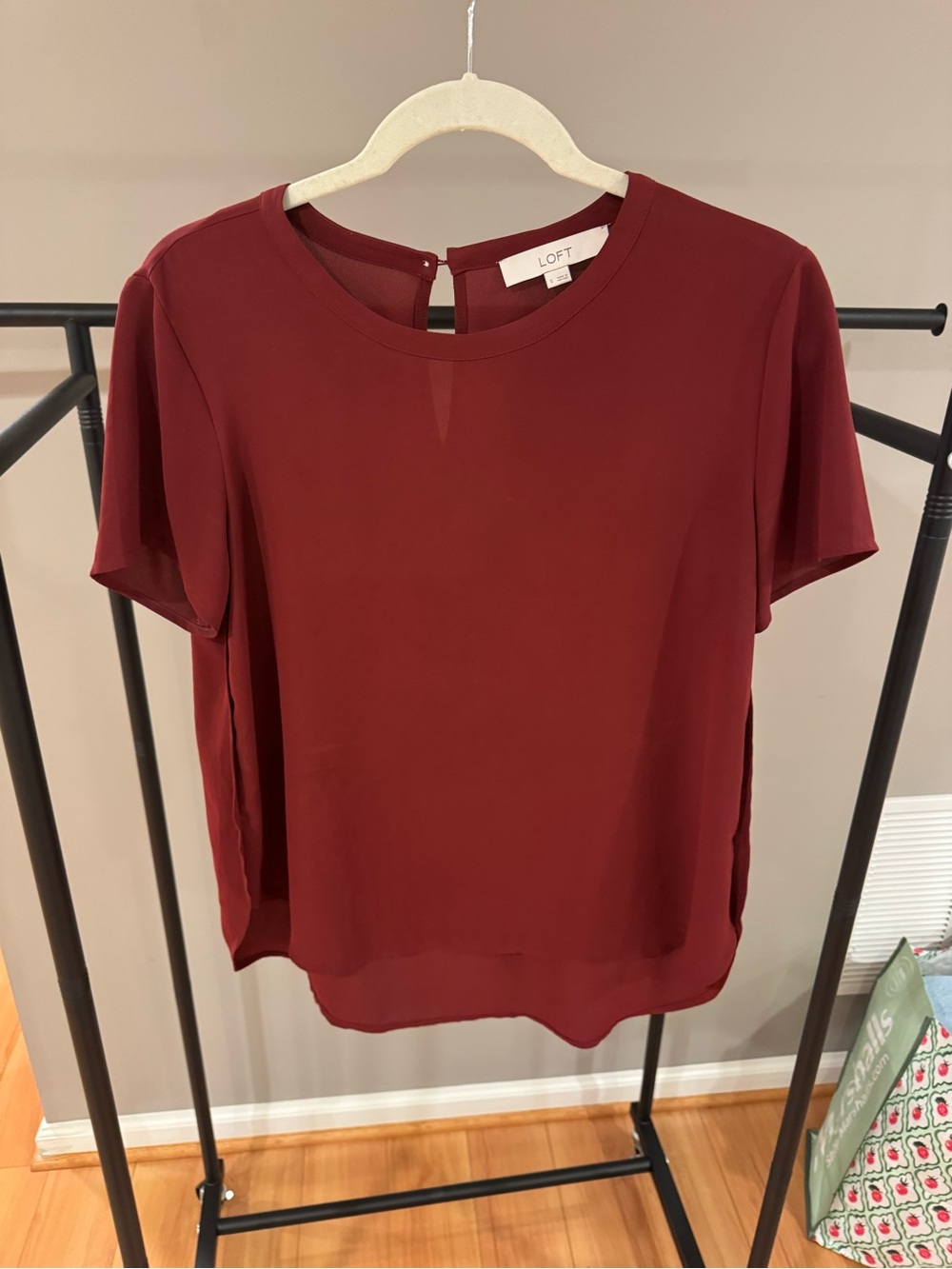 LOFT Short Sleeve Round Neck Blouse